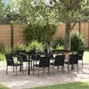 vidaXL Garden Dining Set 9 pcs Black and Grey PE Rattan