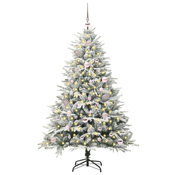 vidaXL Artificial Pre-lit Christmas Tree with Ball Set Green 59.1
