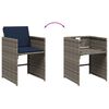 vidaXL Patio Dining Set Set of 8 Grey Poly rattan 8-seat Collapsible
