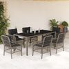 vidaXL Garden Dining Set Grey PE Rattan 7 Piece UV-resistant materials