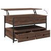 vidaXL Coffee Table Brown Oak Engineered Wood, Metal Medium