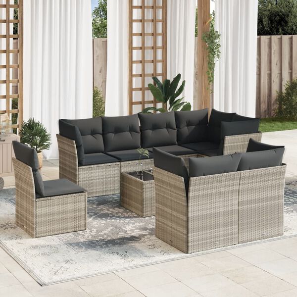 vidaXL Garden Sofa Set Light Grey, Dark Grey