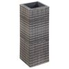 vidaXL Garden Raised Beds 3 pcs Poly Rattan Gray