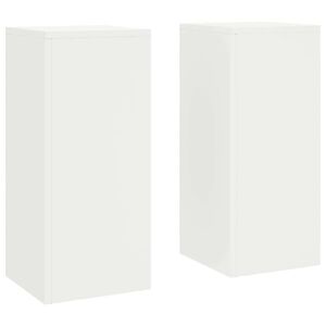 vidaXL Plant Stand 2 pcs White 9.45 x 9.45 x 21.65 in Steel