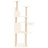 vidaXL Cat Tree Cream Engineered Wood, Plush, Sisal