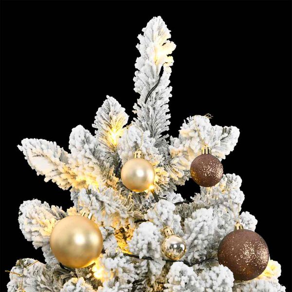 vidaXL Artificial Hinged Christmas Tree 300 LEDs & Ball Set 70.9"