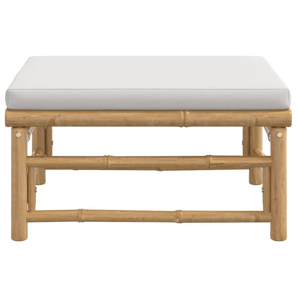 vidaXL Garden Footstool Light Gray Bamboo Medium Modular