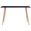 vidaXL Dining Table Black and Oak MDF and Steel