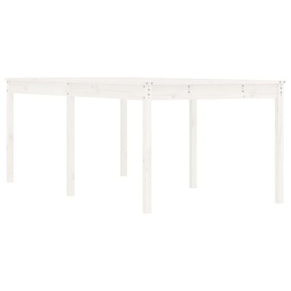 vidaXL Garden Table White Solid pine wood Large Durable