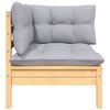 vidaXL Garden Lounge Set Grey Solid pinewood, 100% polyester Large