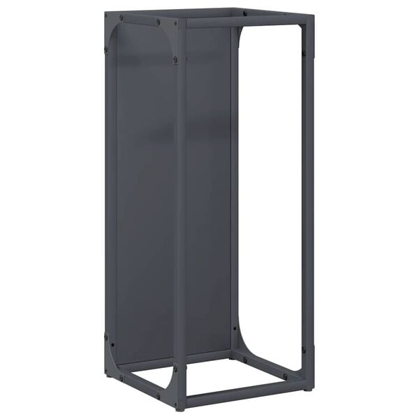 vidaXL Firewood Rack Anthracite 9.8x9.8x23.6" Cold-rolled steel