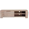 vidaXL TV Cabinet Brushed Acacia Solid Acacia Wood 55.1 in TV Cabinet