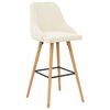 vidaXL Bar Chair Set of 2 Cream Velvet, beech wood Medium Footrest