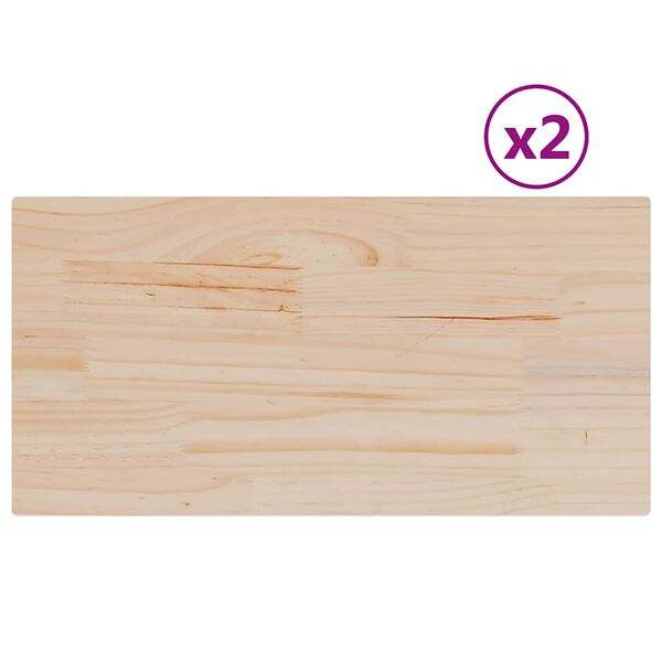 vidaXL Table Top Set of 2 Natural Solid pine wood Medium Durable