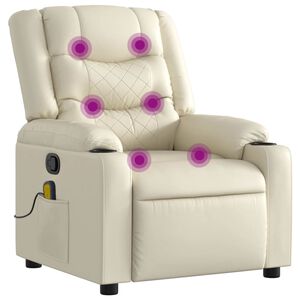 vidaXL Massage Recliner Chair Cream