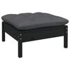 vidaXL Garden Lounge Set Black, Anthracite Solid pinewood, 100% polyester
