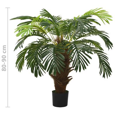 vidaXL Artificial Cycas Palm with Pot 35.4" Green