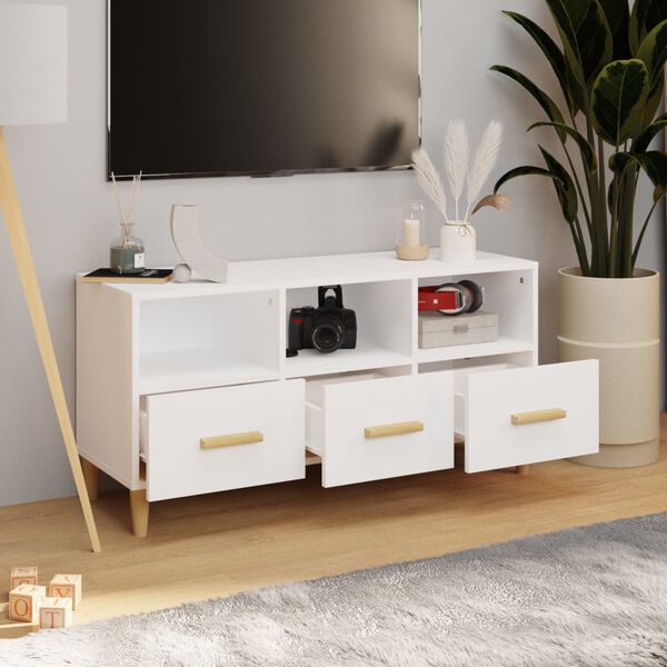 vidaXL TV Stand White 40.2"x14.2"x19.7" Engineered Wood