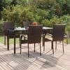vidaXL Garden Dining Set Brown