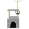 vidaXL Cat Tree Light grey Engineered wood 43.1 in tall Modern