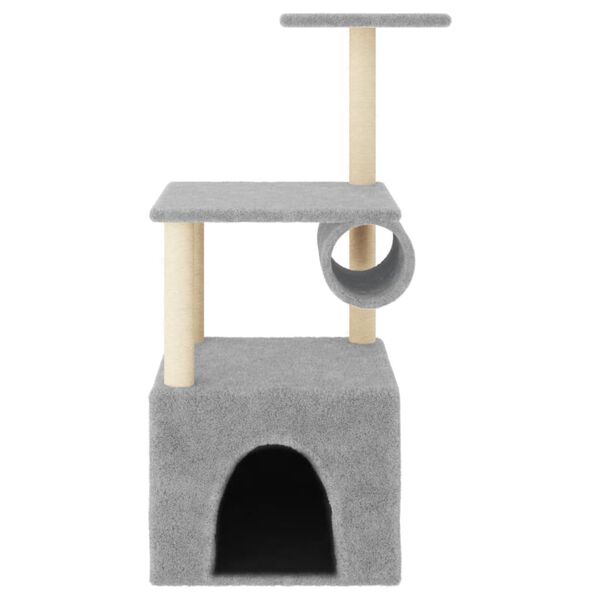 vidaXL Cat Tree Light grey Engineered wood 43.1 in tall Modern