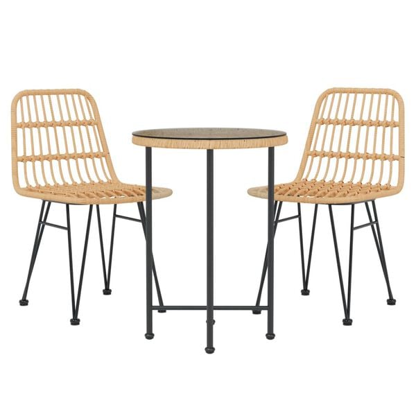 vidaXL Garden Dining Set Black Steel Garden Dining Set Round Modern