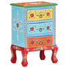 vidaXL Bedside Cabinet Multicolor Solid mango wood 15.7x11.8x23.6 in