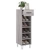 vidaXL Shoe Cabinet Grey Sonoma Engineered wood, iron, aluminum alloy