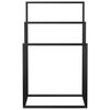 vidaXL Towel Rack Black Iron Medium Towel Rack Rectangular Modern