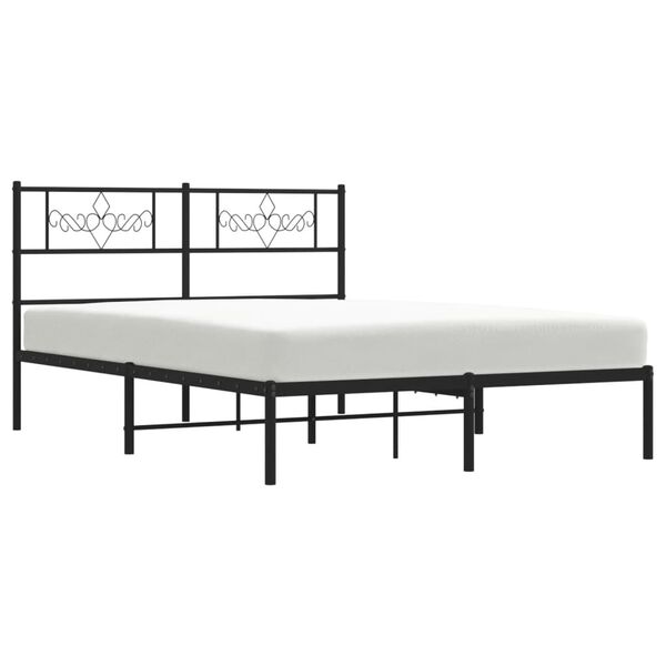 vidaXL Bed Frame Black Powder-coated steel Full Bed Frame Rectangular