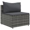vidaXL Patio Lounge Set Gray PE rattan, powder-coated steel, tempered glass