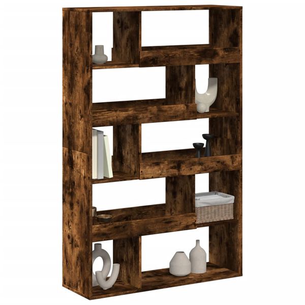 vidaXL Room Divider Smoked Oak Engineered Wood Medium Room Divider