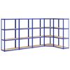 vidaXL 4-Layer Shelves 5 pcs Blue Steel&Engineered Wood