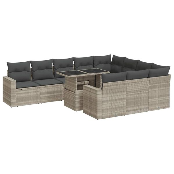 vidaXL Garden Sofa Set Light Grey, Dark Grey