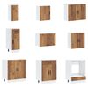 vidaXL Kitchen Cabinet Set Old Wood Engineered Wood and Glass 14-Piece Set