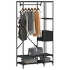 vidaXL Clothes Rack Black Engineered Wood and Metal Stylish Garment Rack