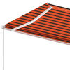 vidaXL Retractable Awning Orange and Brown
