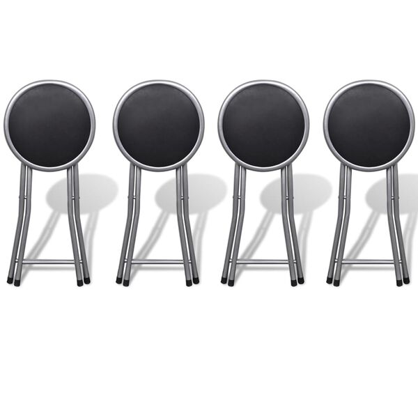 vidaXL Folding Stools 4 pcs Faux Leather