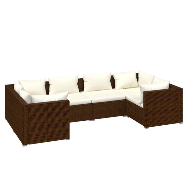 vidaXL Garden Lounge Set Brown, Cream