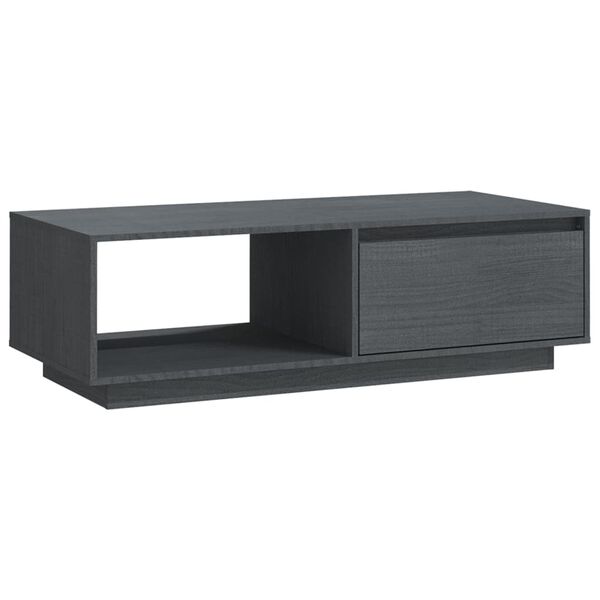vidaXL Coffee Table Grey Solid Pinewood Coffee Table Rectangular
