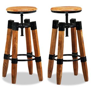 vidaXL Bar Stool Set of 2 Brown and black