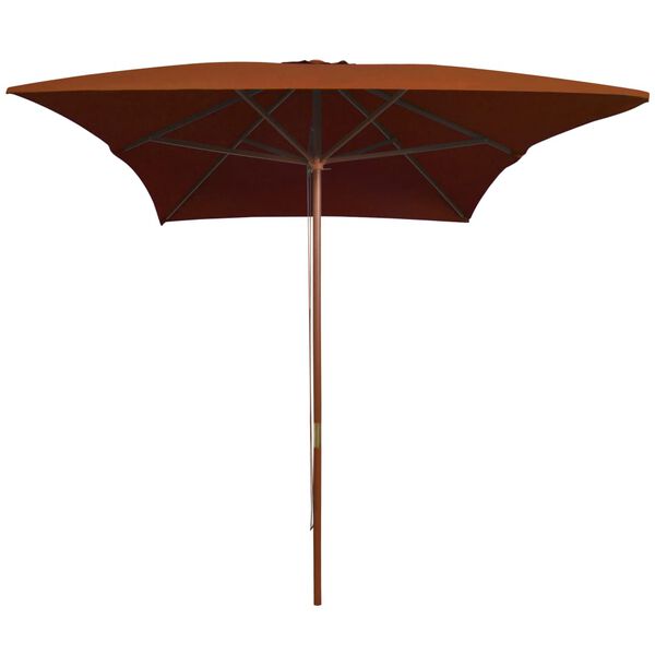 vidaXL Garden Parasol Terracotta UV protective polyester and wood