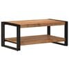 vidaXL Coffee Table Brown, Black Solid acacia wood, Iron
