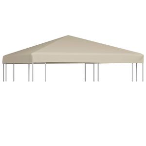 vidaXL Gazebo Top Cover Beige Polyester with PVC coating 9.8 x 9.8 feet