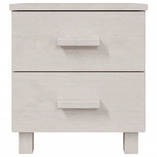 vidaXL Bedside Cabinet Set of 2 White Solid pine wood, MDF Small