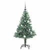 vidaXL Artificial Christmas Tree 150 LEDs&Ball Set&Flocked Snow 47.2"