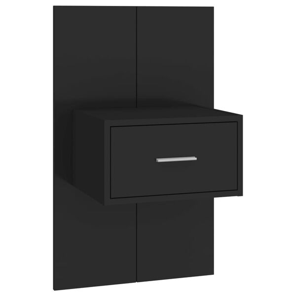 vidaXL Bed Headboard With Cabinet Black Engineered wood