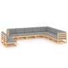 vidaXL Garden Lounge Set Natural Solid Pinewood 27.6 in square modules