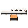 vidaXL Outdoor Sofa Set Black rattan with cream cushions and brown WPC top