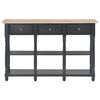 vidaXL Console Table Black and brown Engineered wood, solid pine wood